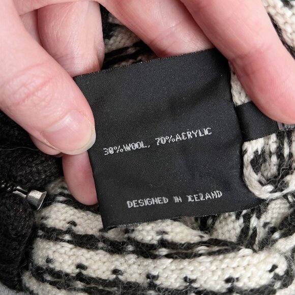 Vintage Icelandic Wool Fair Isle Knit Cardigan Sweater Fisherman Scandinavian - Picture 4 of 6